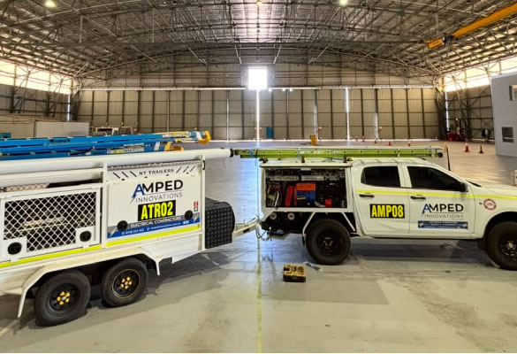 amped van in garage