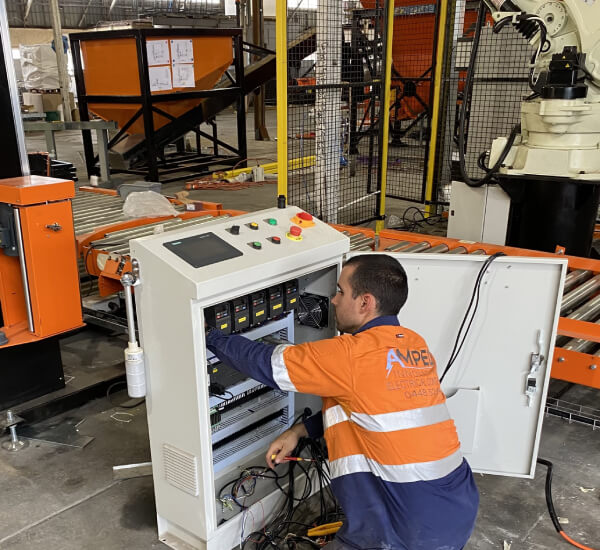 electrician checking machine